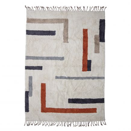 Hanta Rectangular Fringed Rug with Fringes | Procomobel