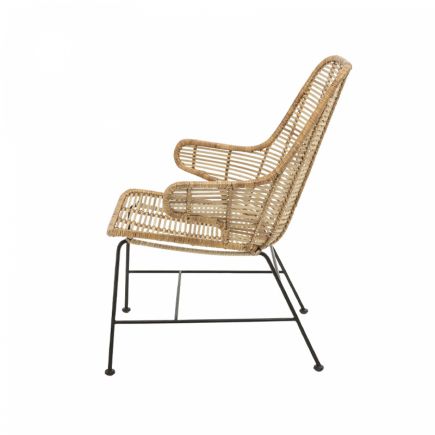 Rattan and Iron Armchair Thorir | Procomobel