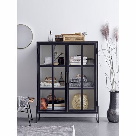 Black Oak Wooden Display Cabinet Holf | Procomobel