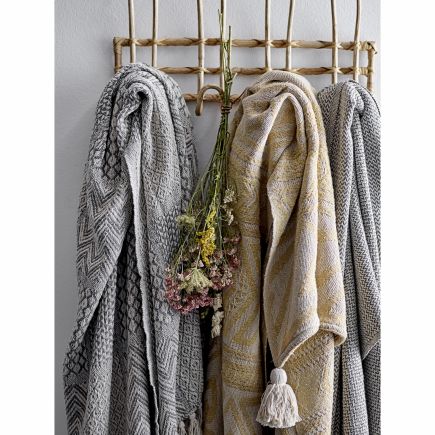 Blue Blanket with Fringes Hallie | Procomobel