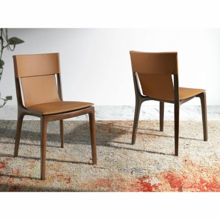 Silla piel reciclada Cognac