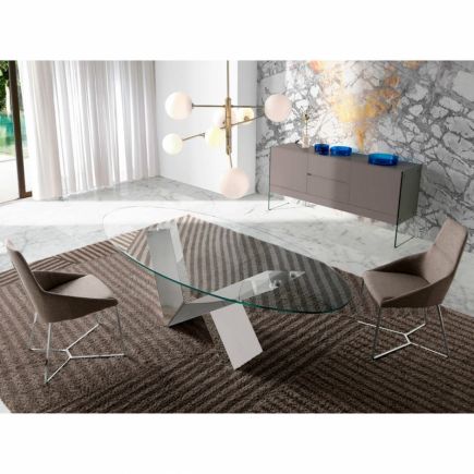 Foto en Ambiente mesa cristal Silla de Comedor Tapizada Lux
