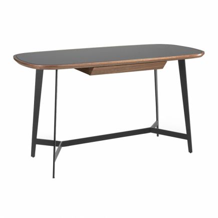 Buy Online Desk walnut wood and glass 'Glamm' at Procomobel