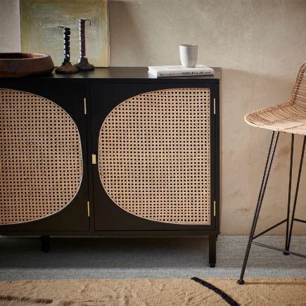 Retro Cane and Wooden Sideboard Achik | Procomobel