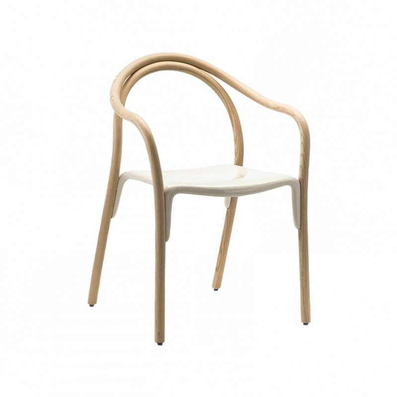 Silla Madera Fresno Macizo Soul color blanco