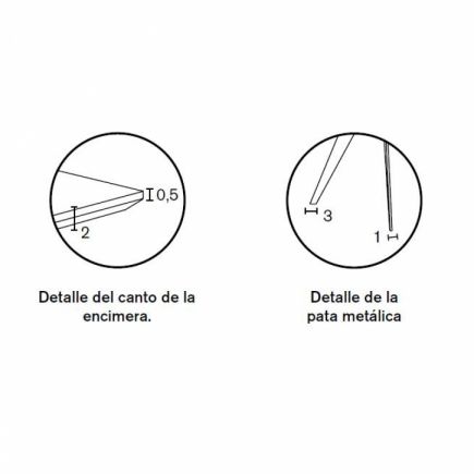 Imagen de Detalle Patas Mesa Rectangular Pata Metálica Aise