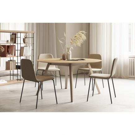 Buy Online Round Fixed Wooden Table 'Aise' at Procomobel