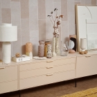 Mueble auxiliar con Jarrón Decorativo Cerámica Tochi color blanco