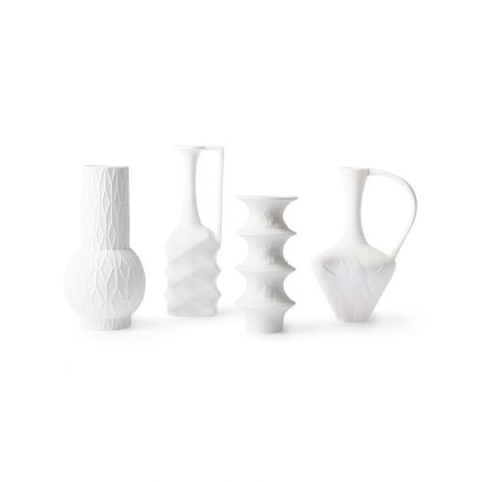 Set of 4 White Porcelain Vases Imari | Procomobel