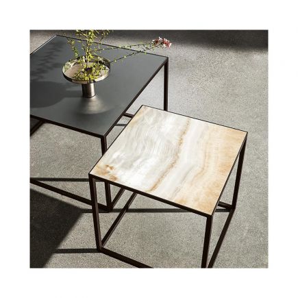 Ceramic and Metal Side Table Quadro : Procomobel
