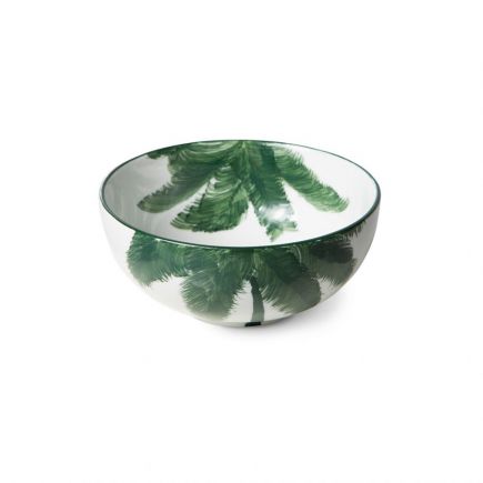 Vista superior Bowl de Porcelana Blanca Atleti verde