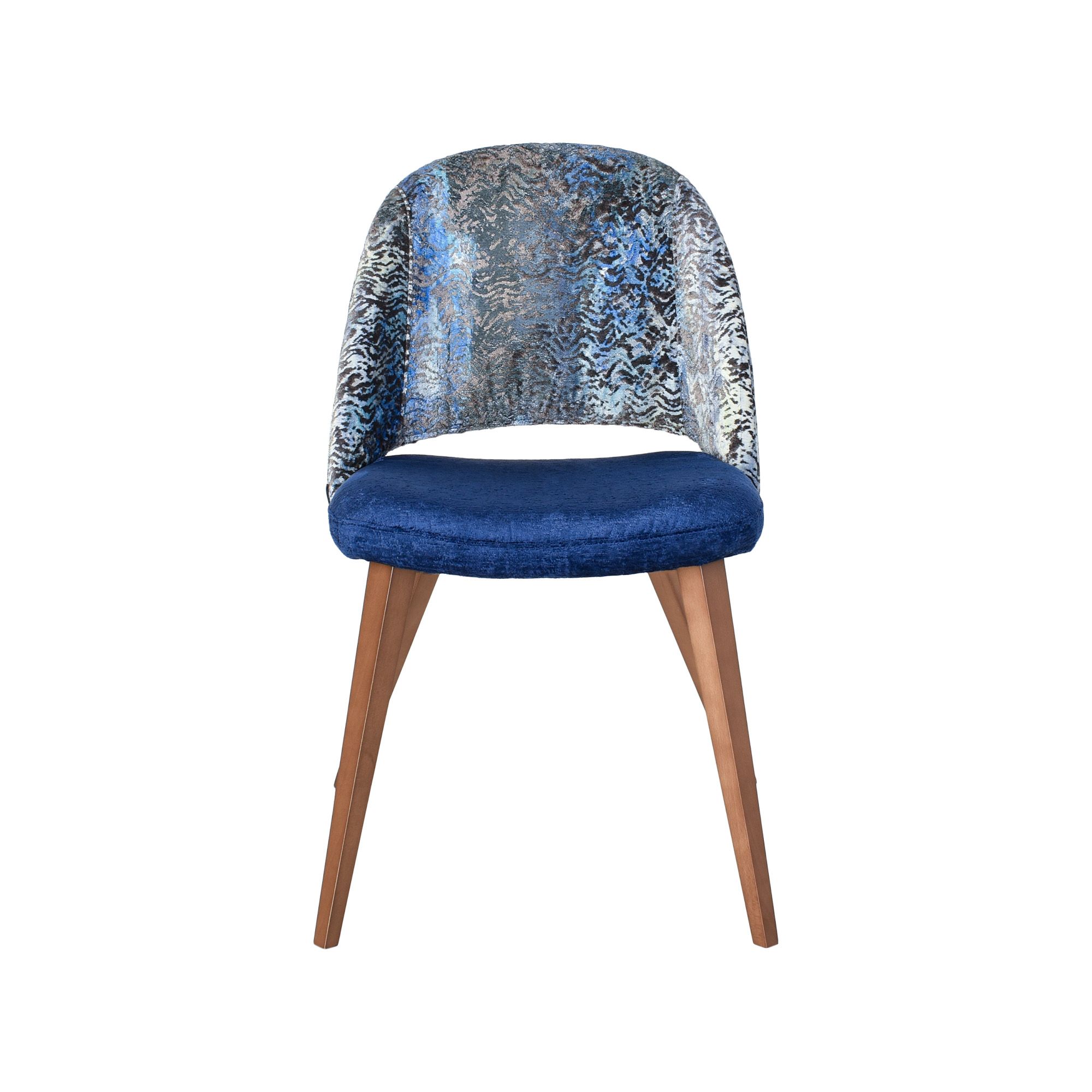 Blue Velvet Dining Chair 'Saimaa'