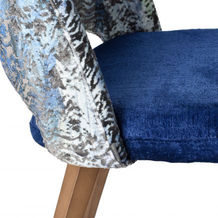 Velvet Dining Chair Blue Saimaa | Procomobel