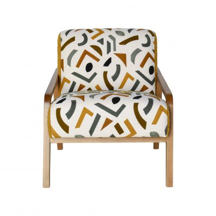 Vista Frontal Sillón Estampado Multicolor Ciñera