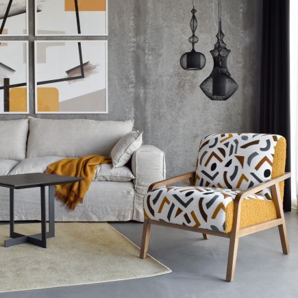 Ciñera Multicolor Printed Armchair | Procomobel