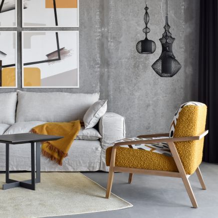Ciñera Multicolor Printed Armchair | Procomobel