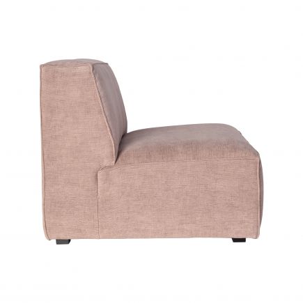 Vista Lateral Derecha Sofá Modular con Puff Dviná módulo rosa maquillaje