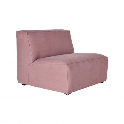 Vista escorada Sofá Modular con Puff Dviná módulo rosa