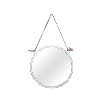 Round Metal Wall Mirror White | Procomobel