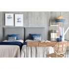 Dormitorio con Cabecero Individual Tapizado Sofía color azul