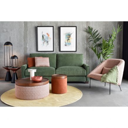 Cortana Round Upholstered Side Table : Procomobel
