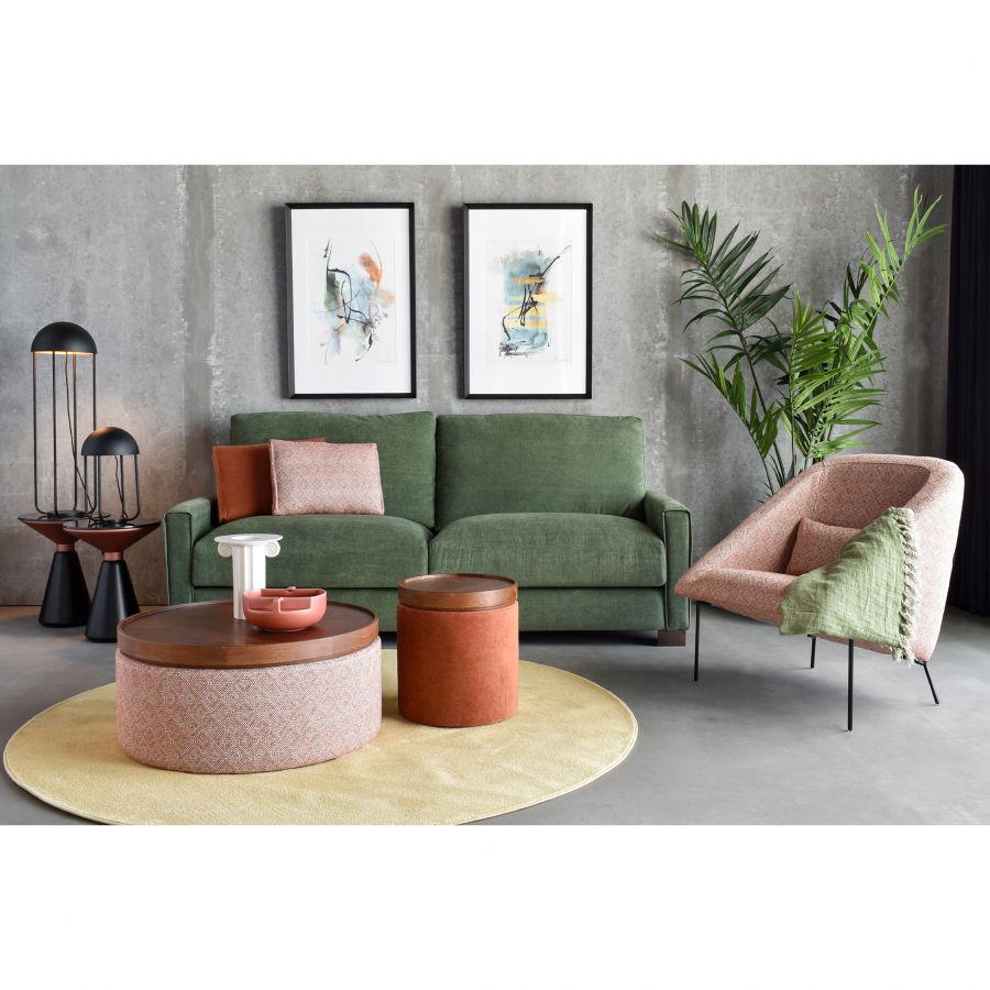 Round Upholstered Coffee Table 'Guimaraes'