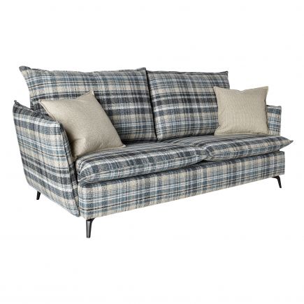 3-Seater Sofa with Plaid Print Mary | Procomobel
