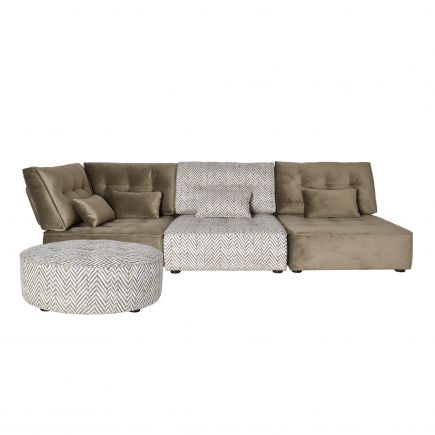 Modular Sofa with Upholstered Puff Nettie | Procomobel