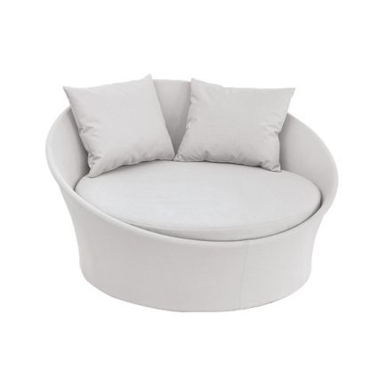 Cama Redonda con Cojines Anturio color blanco