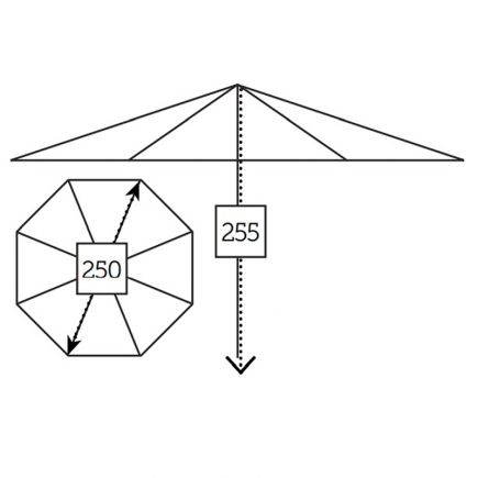 Round Wooden Parasol Cala | Procomobel