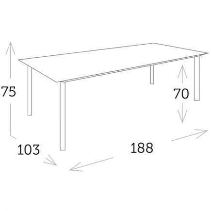 Jade Outdoor Rectangular Dining Table | Procomobel