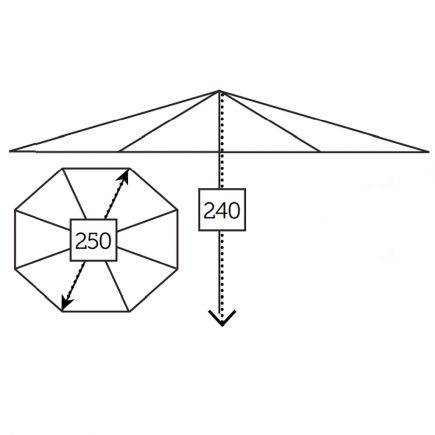 Round Aluminum Rose Parasol | Procomobel