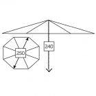 Imagen de medidas de Parasol Redondo Aluminio ‘Rosal’ 250cm