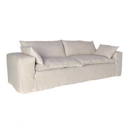 4 Seater Linen Upholstered Sofa 'Aral' | Procomobel