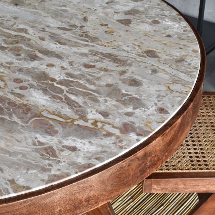 Imagen de Detalle Mesa Comedor Rendonda Piedra Popa