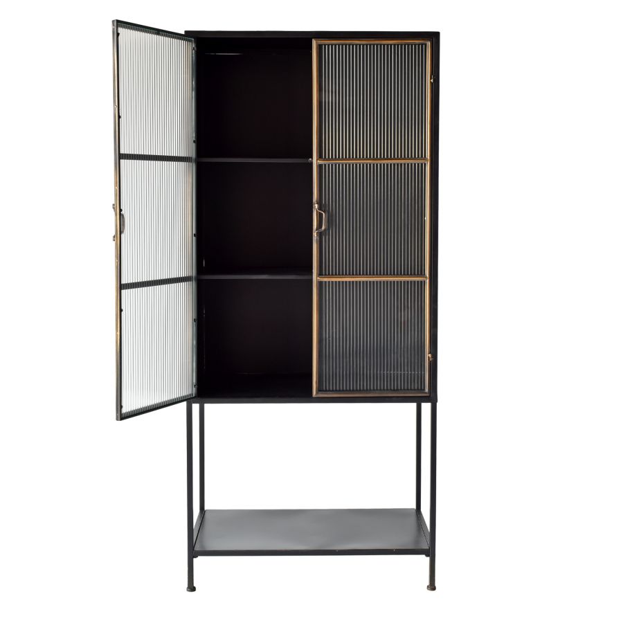 Black Display Cabinet 2 Doors 'Radu'