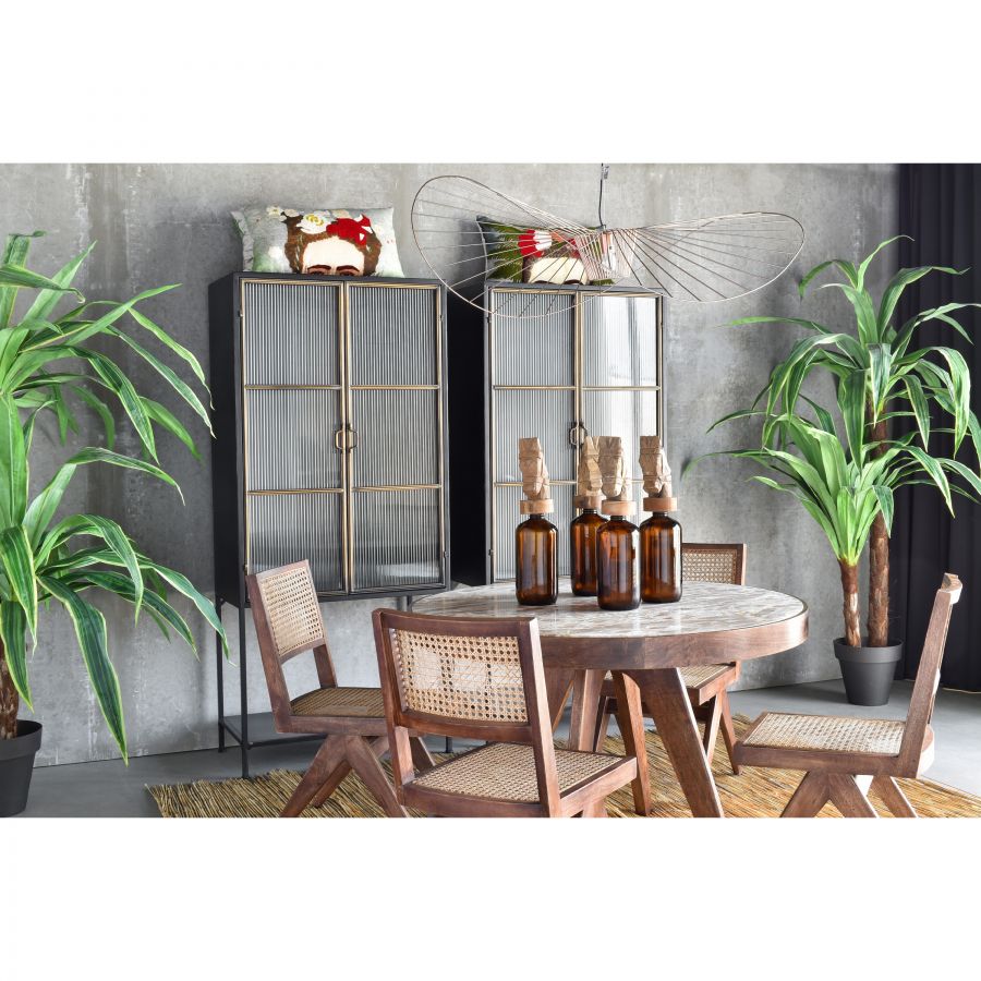 Black Display Cabinet 2 Doors 'Radu'
