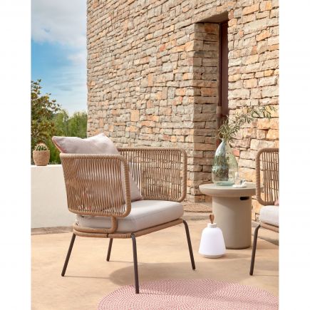 Galvanized steel and rope armchair Nadin | Procomobel