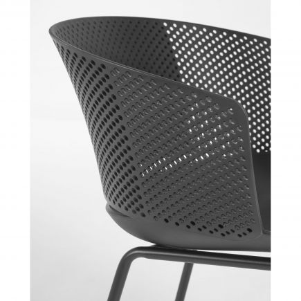 Detalle respaldo Silla Moderna Exterior Yeray color negro