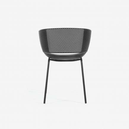 Vista Trasera Silla Moderna Exterior Yeray color negro