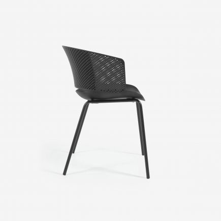 Vista Lateral Derecha Silla Moderna Exterior Yeray color negro
