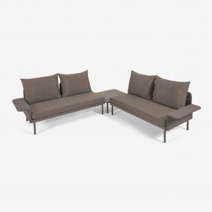 Set Corner Sofa and Aluminum Table Zaltana | Procomobel