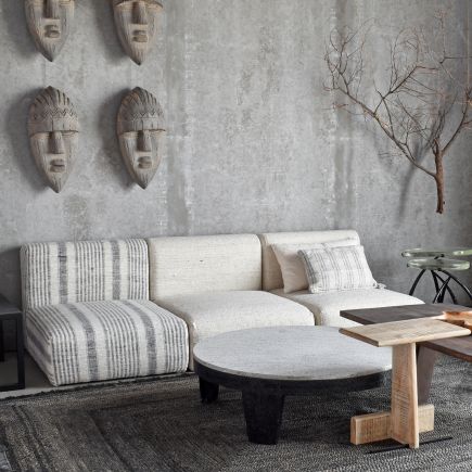 Buy Online Modular Sofa Linen Stripes 'Natural' in Procomobel