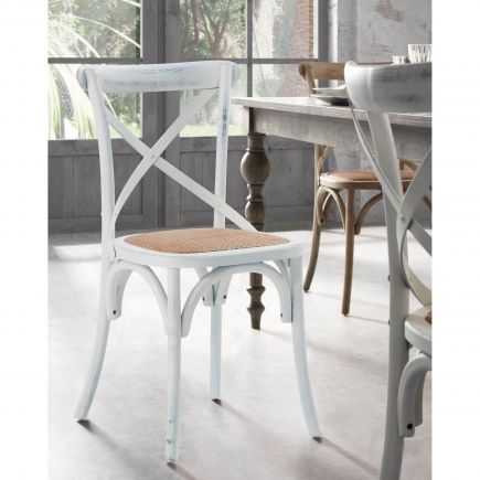 Elm Wooden Chair with Rattan Seat Alsie | Procomobel