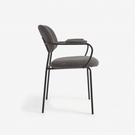 Thick Corduroy and Metal Chair Auxtina | Procomobel