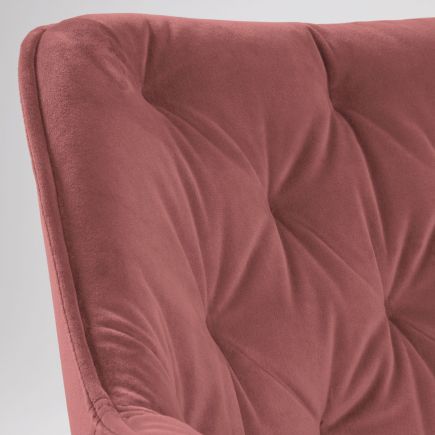 Imagen de Detalle Silla Capitoné Terciopelo Mulder rosa