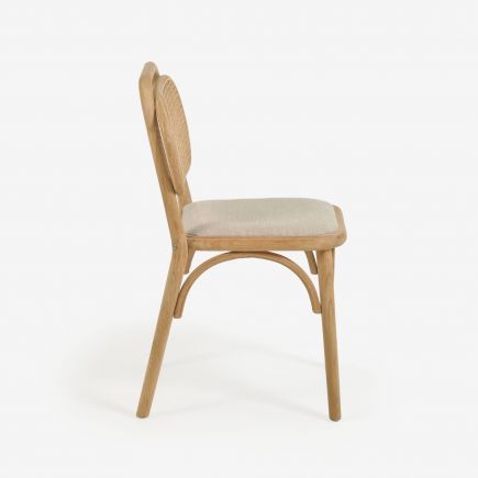 Vista Lateral Derecha Silla de Comedor Roble Natural Doriane natural