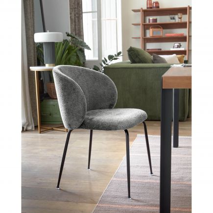Chenille Chair with Steel Legs Minna | Procomobel