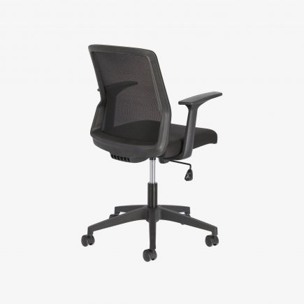 Vista Lateral Derecha Silla de Escritorio Negra Nasia