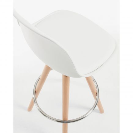 High Stool White Leather 'Slad' | Procomobel